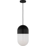 Foster Pendant — 8", Milk, Midnight Black