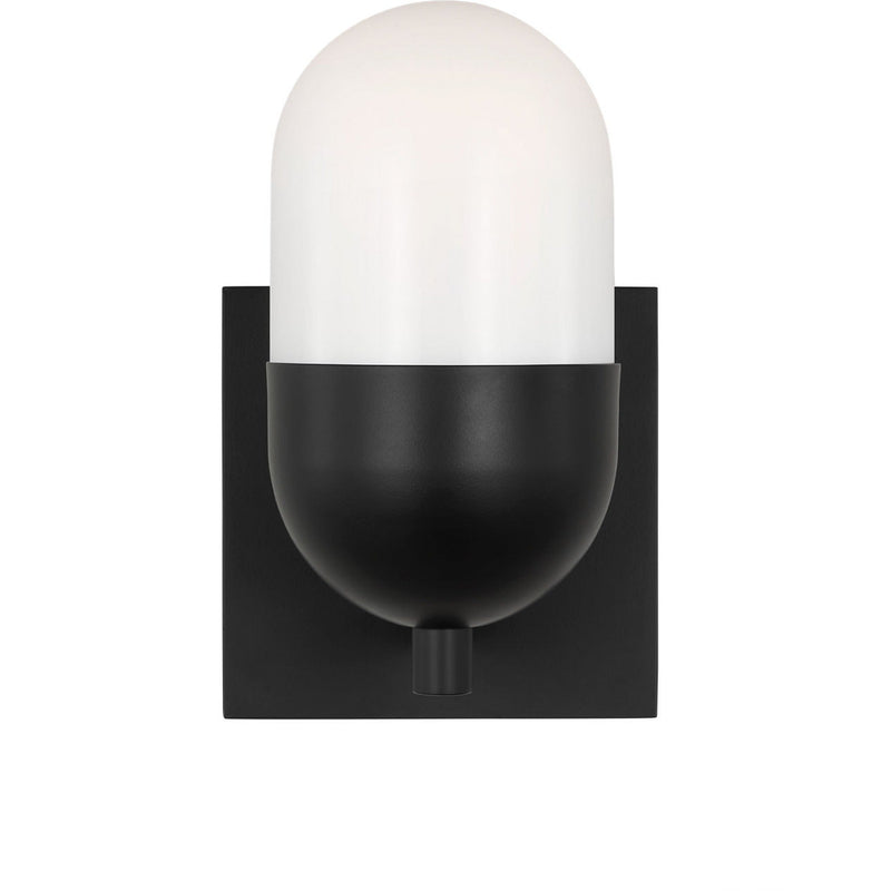 Foster Vanity Light — 5", Milk, Midnight Black
