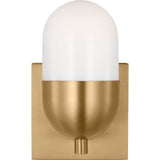 Foster Vanity Light — 5", Milk, Satin Brass