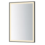 Framed 30x36 LED Mirror - 3CCT by ET2 - 24" x 36" Black