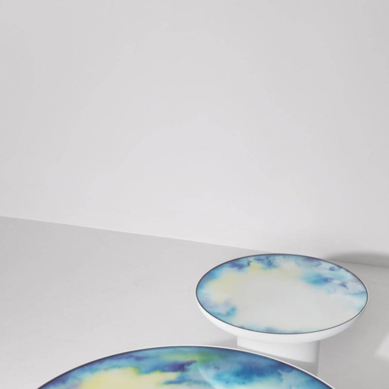 Francis Large Coffee Table By Petite Friture, Color: Blue And Yellow Watercolour