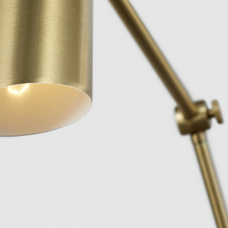 Frasar Arm Wall Sconce Large Satin Brass By Visual Comfort Studio  - Detailed View