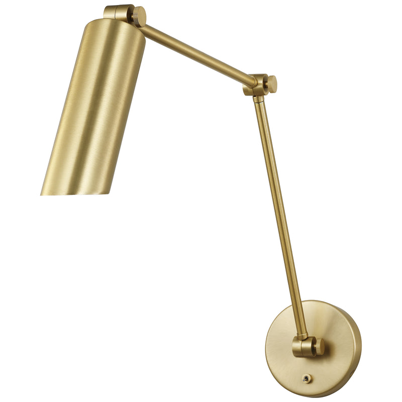 Frasar Arm Wall Sconce Large Satin Brass By Visual Comfort Studio - Side View