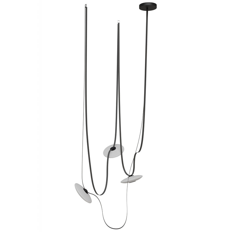 Fremont Disc Suspension 3 Lights Black White Black By Avenue Lighting Main View