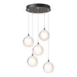 Fritz Globe Round Multilight Pendant 5 Lights Natural Iron Long By Hubbardton Forge