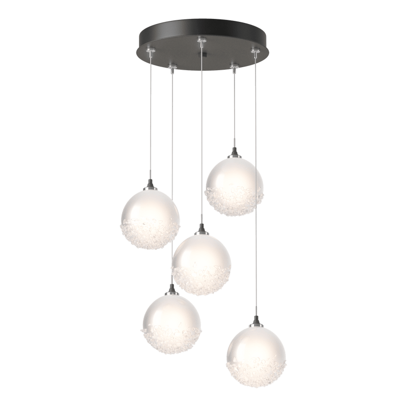 Fritz Globe Round Multilight Pendant 5 Lights Natural Iron Long By Hubbardton Forge