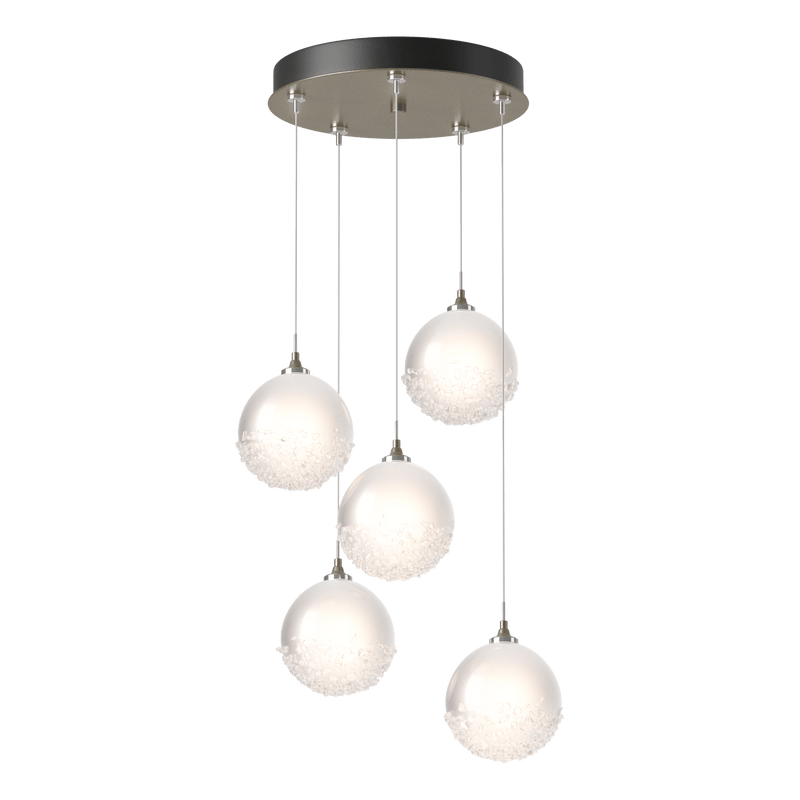 Fritz Globe Round Multilight Pendant 5 Lights Soft Gold Long By Hubbardton Forge