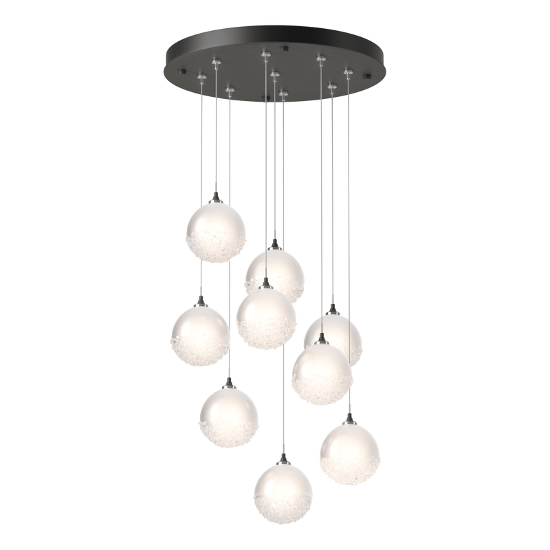 Fritz Globe Round Multilight Pendant 9 Lights Natural Iron Long By Hubbardton Forge
