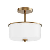 Fuller Semi Flush Pendant Natural Aged Brass by Maxim Lighting