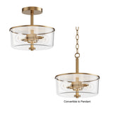 Fuller Semi Flush Pendant Natural Aged Brass by Maxim Lighting