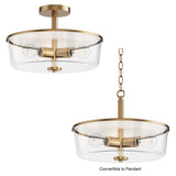 Fuller Semi Flush Pendant Natural Aged Brass by Maxim Lighting