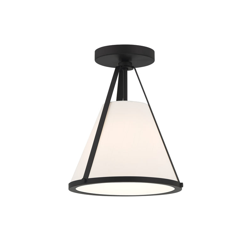 Fulton Cone Semi-Flush Mount 9.25'' Black