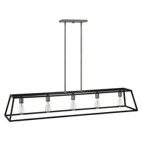 Fulton Large Five Light Open Frame Linear - Aged Zinc - by Hinkley