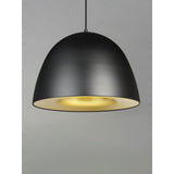 Fungo LED Pendant by ET2 - 16 Inch, Black / Satin Brass