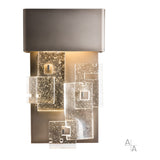 Fusion LED Wall Sconce Small, shown in Dark Smoke, by Hubbardton Forge