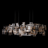 Fusion Linear Suspension 10 Light detail in Ink, by Hubbardton Forge