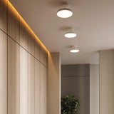 Fusion Trimless Pendant and Flush Mount by Dals hung over a table