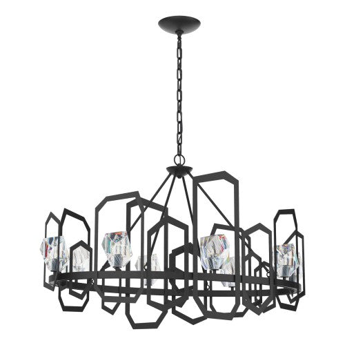 GATSBY CHANDELIER BY HUBBARDTON FORGE, FINISH: BLACK, ACCENT: CRISTAL, , | CASA DI LUCE LIGHTING