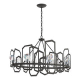 GATSBY CHANDELIER BY HUBBARDTON FORGE, FINISH: NATURAL IRON, ACCENT: CRISTAL, , | CASA DI LUCE LIGHTING