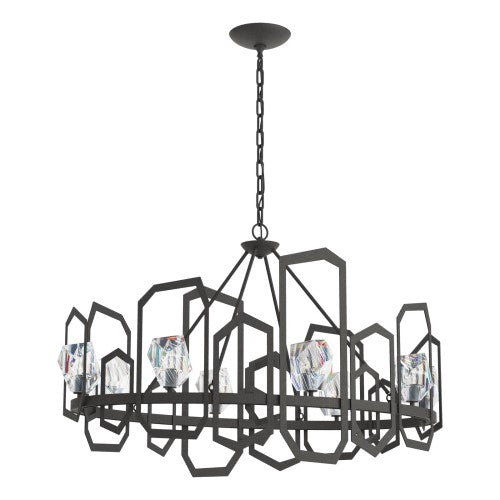 GATSBY CHANDELIER BY HUBBARDTON FORGE, FINISH: NATURAL IRON, ACCENT: CRISTAL, , | CASA DI LUCE LIGHTING