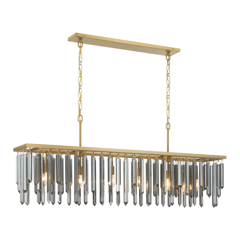 Gemma 52'' Modern Gold Linear Chandelier by Crystorama