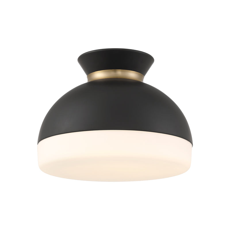 Brian Patrick Flynn Gidget 15'' Matte Black + Vibrant Gold Flush Mount by Crystorama