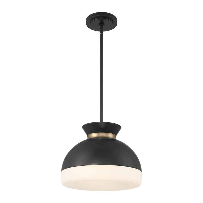 Brian Patrick Flynn Gidget 15'' Matte Black + Vibrant Gold Pendant by Crystorama