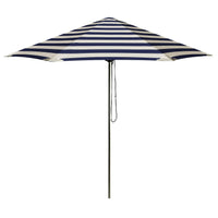 Octagonal market umbrella with bold navy and white stripes on a slim silver aluminium pole — Go Large Umbrella 280 cm Octagonal by Basil Bangs