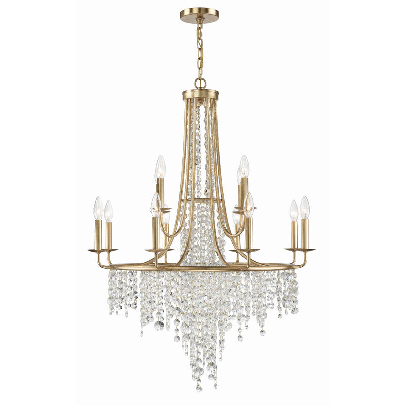 Gabrielle 2-Tier Chandelier 30'' Antique Gold