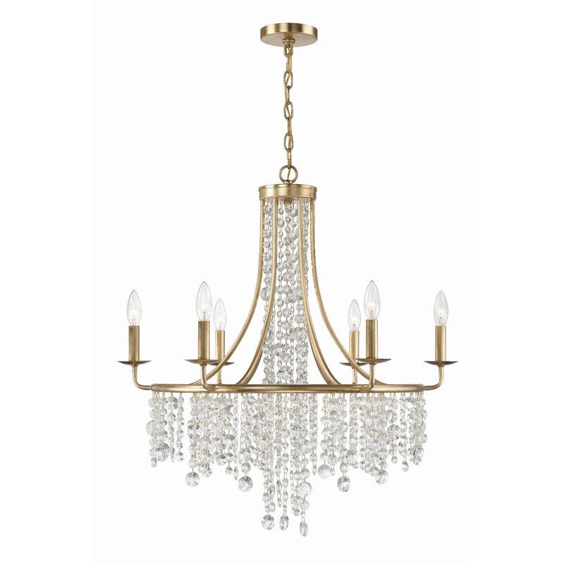 Gabrielle 6-Light Chandelier 28'' Antique Gold