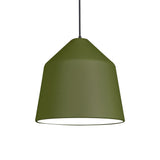 Gael Ceramic Pendant Light by Geo Contemporary in Military Green ceramic with a black cord