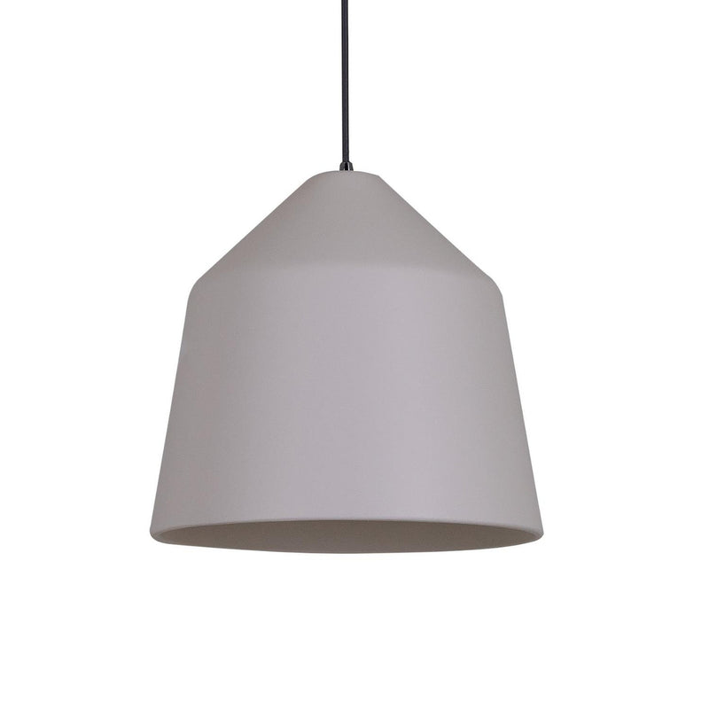 Gael Ceramic Pendant Light by Geo Contemporary in White ceramic with a black cord