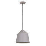 Gael Ceramic Pendant Light by Geo Contemporary in White ceramic with a black cord, shown at full drop with its canopy
