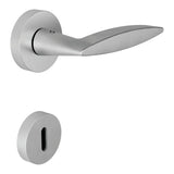 Gaia Door Lever in Satin Chrome angled view by Colombo Design