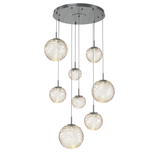 Gaia Round Pendant Chandelier 8 Lights Gunmetal Amber ByHammerton