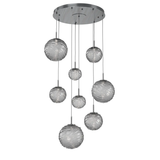 Gaia Round Pendant Chandelier 8 Lights Gunmetal Smoke ByHammerton