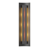 Gallery Wall Sconce in Black, Amber Glass by Hubbardton Forge