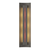 Gallery Wall Sconce in Natural Iron, Red Glass by Hubbardton Forge