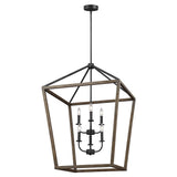 Gannet Chandelier — 25 1/2", Weathered Oak Wood / Antique Forged Iron