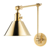 Garden City Swing Arm Wall Sconce - 33 Inch Reach - Aged Brass by Hudson Valley