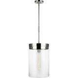 Garrett Cylinder Pendant — 12 3/8", Polished Nickel
