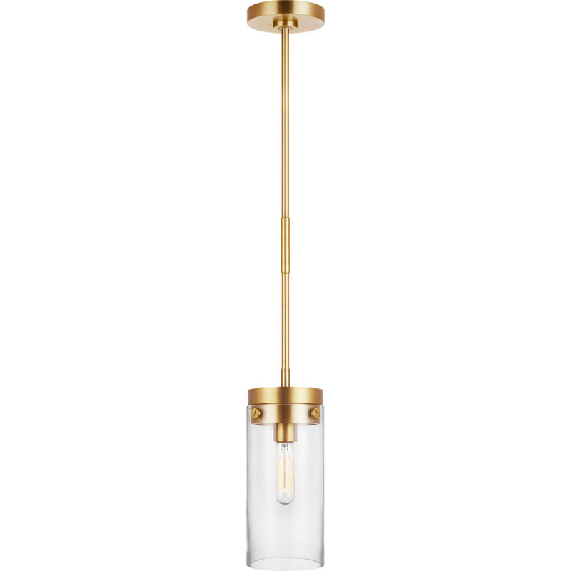 Garrett Cylinder Pendant — 5 1/2", Burnished Brass