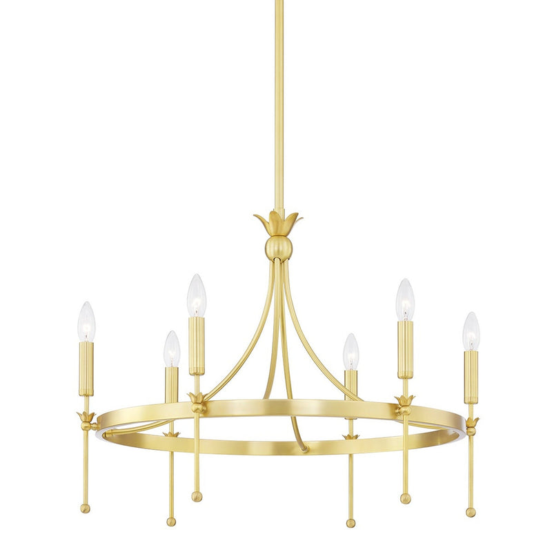 Gates Chandelier - 6-Light - Aged Brass by Hudson Valley
