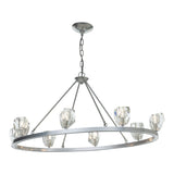 Gatsby 8-Light Chandelier, shown in Sterling, by Hubbardton Forge