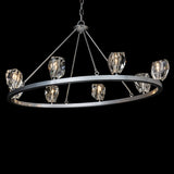 Gatsby 8-Light Chandelier detail in Sterling, by Hubbardton Forge