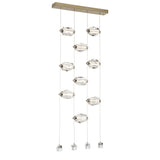 Gatsby 9-Light LED Chandelier, shown in Modern Brass, by Hubbardton Forge