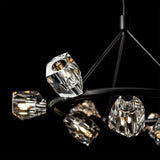 Gatsby 9-Light Ring Chandelier detail in Black, by Hubbardton Forge