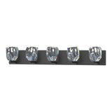 Gatsby Vanity Light 5 Light in Black by Hubbardton Forge