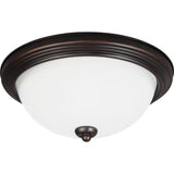 Geary Flushmount — 12.5 Inch, Bronze with Satin Etched Glass