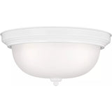 Geary Flushmount — 14.5 Inch, White with Satin Etched Glass